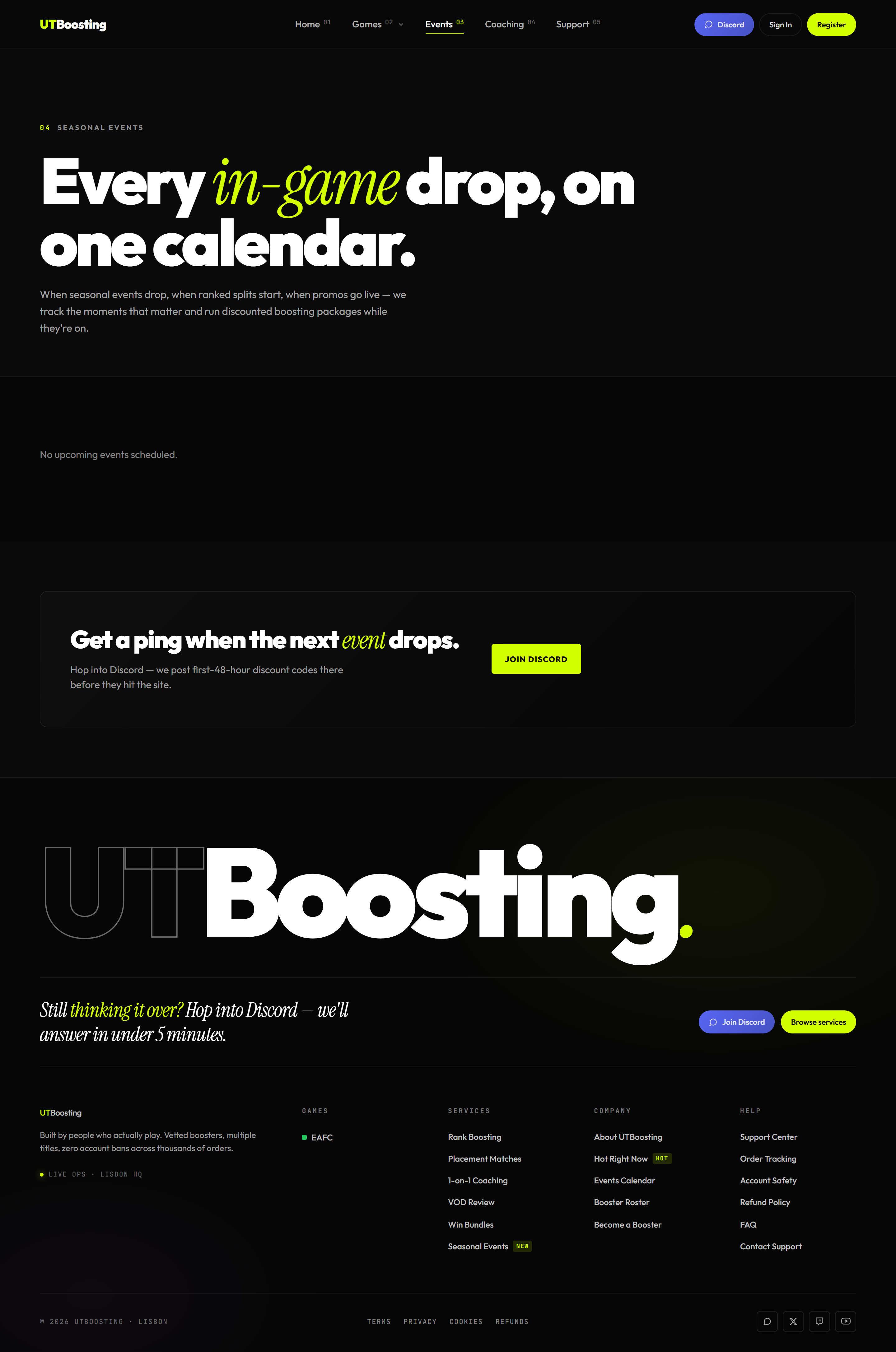 Seasonal events