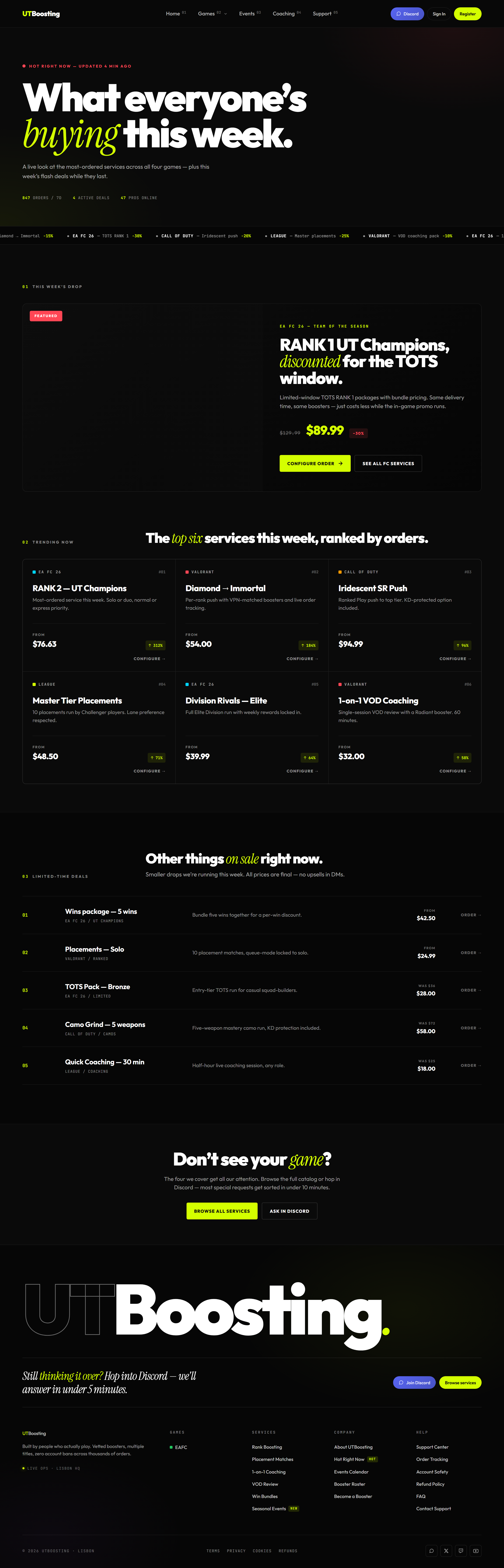 Live demand feed
